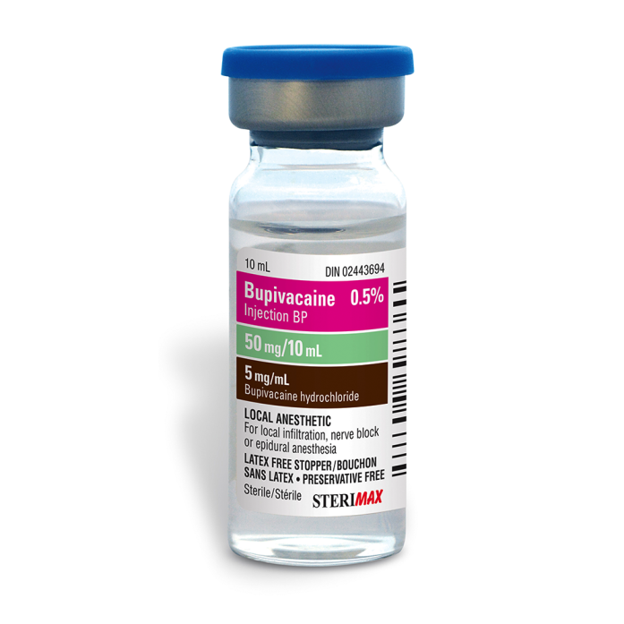 Bupivacaine Injection BP 0.5% (5 mg / mL) 10mL - SteriMax Inc.